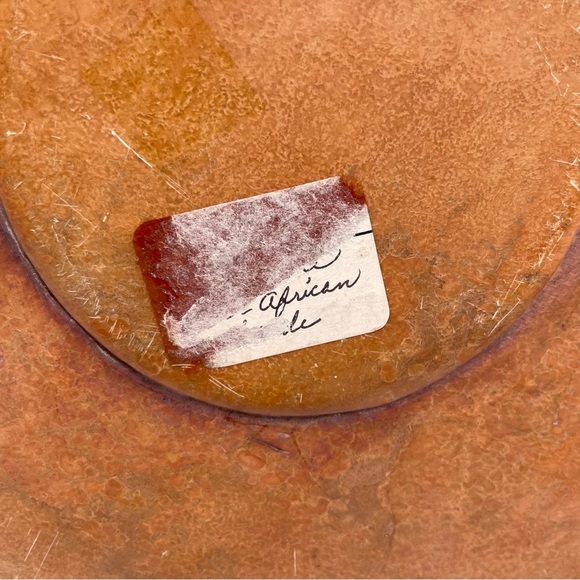 Hand-Carved Kenyan Soapstone Decorative Plate, 12” Tribal Pattern Wall Table Art - Picture 9 of 13